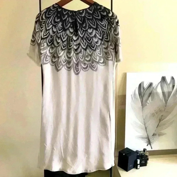 BCBGMaxAzria Grey & Black High-Low Silk Dress - Picture 3 of 8